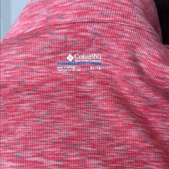 Pink Zippered Long Sleeve heathered pink Columbia Size XL ruched details - Picture 7 of 12